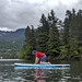 How to stand up on a paddleboard, stage 1
