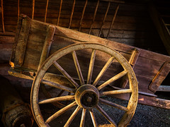 The wagon in the barn