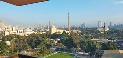 Vue sur la Tour du Caire, l'île de Gezirah et Zamalek, Le Caire, Egypte