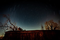 Star trails over the barn re-edit