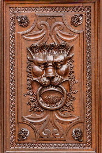 Door Panel, Wallenstein Palace, Malá Strana, Prague, Bohemia, Czechia
