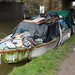 Derelict motor boat at Carnfleet lock