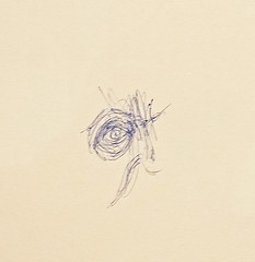 Alberto Giacometti (1901-1966) - Eye (ca. 1963) - Blue ballpoint pen on vellum paper - Fondation Giacometti - SMK Copenhagen