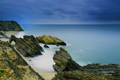 Rocks and Sea in  S. Pedro de Moel Beach Landscape 2, Marinha Grande.. Leiria, Portugal
