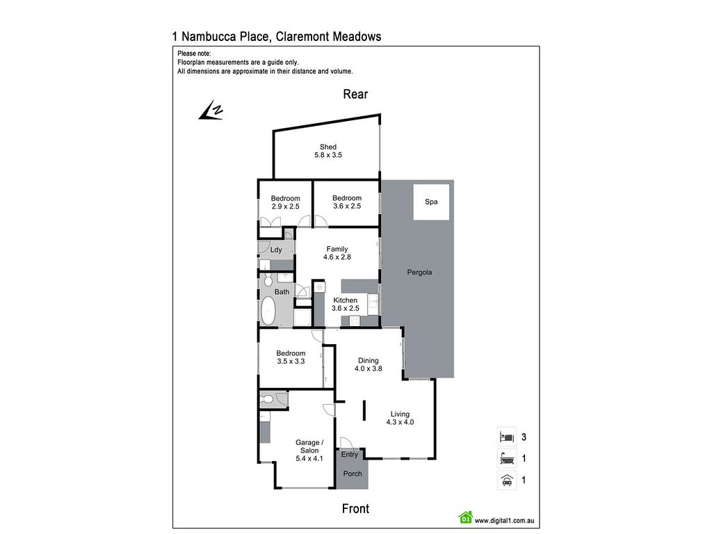 1 Nambucca Place, Claremont Meadows NSW 2747 floorplan