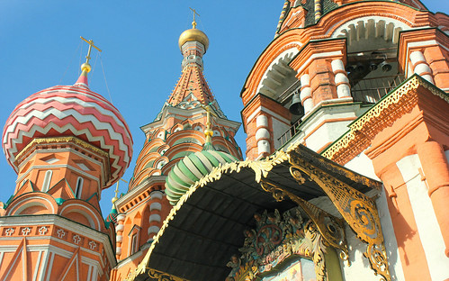 Holy Great Russia -  Рүс̑скаѧ Землѧ, Moscow, fragment of Saint Basil's Cathedral (Pokrovsky Sobor since 1561) - Cathedral of the Protection of Most Holy Theotokos on the Moat, Red Square & Vasilyevsky Descent Square, Tverskoy district. Православнаѧ Црковь