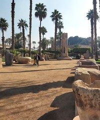 Perspective sur Ramsès II, jardin archéologique de , Memphis, Mit Rahina, gouvernorat de Gizeh, Egypte.,