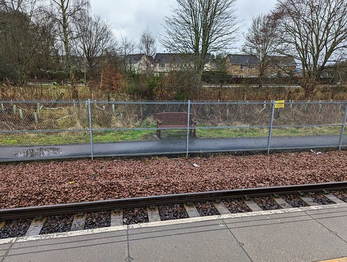 Trainspotter's Bench? Tweedbank Railway Station, March 2024