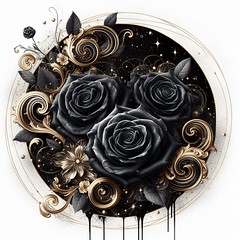 www.fineaiart.art - Watercolour Black Roses Background Swirls Roses | www.tonnyfroyen.com -  #artwork #photo #art #artist #gallery #designs #fineaiart #tonnyfroyen #trykkeri