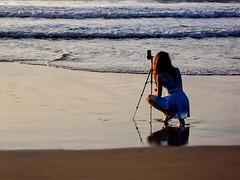 An Influencer at Work (on a Sri Lankan Beach)