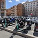 Motorbike and scooter parking in Piazza San Bernardo in Rome, Italy