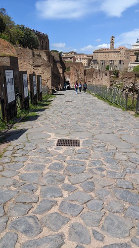 Via Nova in the Archaeological Park of the Colosseum in Rome, Italy