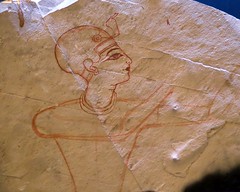 Ostracon with Sketch of a King Making an Offering