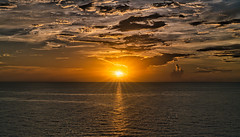 sunset caribbian sea