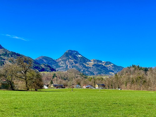 Brünnstein mountain seen from Reisach near Oberaudorf in Bavaria, Germany