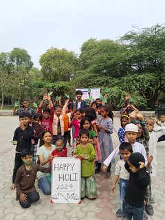 Holi celebrated by Team Blue Pen with slum kids of batra, on 24th Mar,24