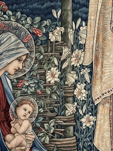 The Adoration of the Magi, tapestry (1902). Designed by Edward Burne Jones and John Henry Dearle — detail