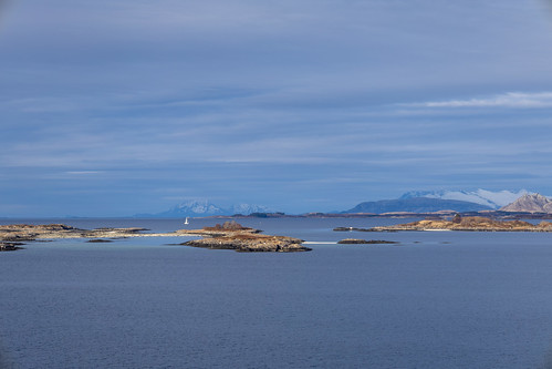 Yacht and islands near Brønnøysund