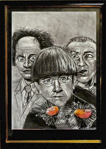 Charcoal, Chalk & Soft Pastel sketch of the Three Stooges  28-03-2024