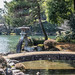 The rainbow bridge and the Kotojitoro stone lantern in the Kenrokuen Garden in Kanazawa