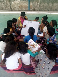 Blue Pen’s Volunteer Chanchal taught Addition ( Mathematics) to 1st grade students at Nithari slums, today 31st Mar,24.