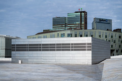 The Opera house roof terrace and Oslo skyline