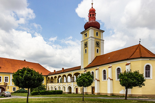 Church of St. Martina, Palace, Nové Dvory, Bohemia, Czech Republic