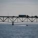 The Mackinac Bridge as seen from the water