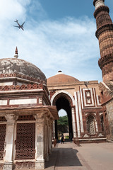 Fly over Qutab Minar // New Delhi India