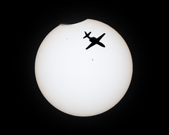 Eclipse, Sun Spots, and Plane