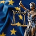 Justitia vor Europafahne
