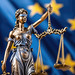 Justitia mit Europafahne