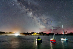 Milky Way above the Ile Blanche harbour (Locquirec ; Britanny ; France)
