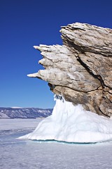 Frozen Baikal. Irkutsk region. Russia