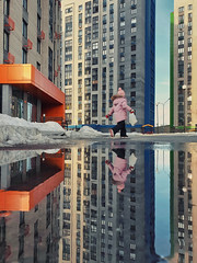 Girl and puddle