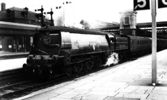 SR West Country Light Pacific No. 21C103 'Plymouth' at Exeter St Davids station with a down train to Ilfracombe (c.1947)