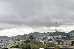 Sutro Tower with rain clouds coming in