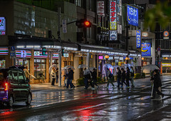 Kanazawa by night  street crossing (in explore)