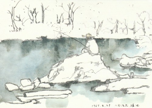 Koma-ike Pond, Otari Onsen - aquarelle de Chihiro Iwasaki