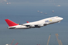 G-ONEE, Boeing 747-400BDSF, One Air, Hong Kong