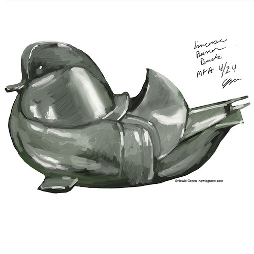 Art Deco duck sketch