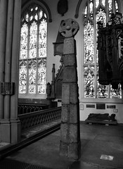Black & White, The Leeds Cross, Leeds Minster - Minster & Parish Church Of Saint Peter-at-Leeds, Formerly Leeds Parish Church, Leeds, West Yorkshire, England.