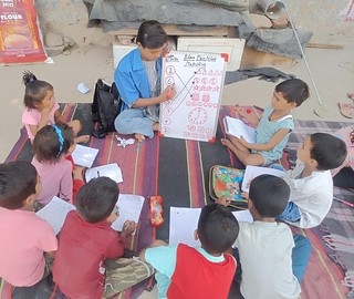 Blue Pen’s Volunteer Neha taught basic Mathematics to pre primary students at Ashok Nagar slums, today 21st April,24.