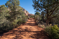 Trail leading to Amitabha Stupa Buddhist Temple Park - in Sedona, Arizona on a sunny day