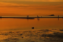 Orange sunset on the Gulf of Bothnia.