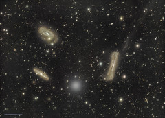 Galaxies in Leo. 707 total images @180 seconds = 2,121 min = 35.35 hours total exposure time. 35 million LY away