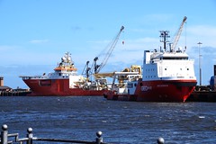 1. DSC02791 Offshore Supply Ships - GEO OCEAN 111 at the Corporation Quay, River Wear, Port of Sunderland. NORMAND PACIFIC at Greenwell's Quay, in the background.