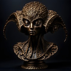 Auction lot: bronze statuette, portrait of an alien dignitary, Neopolitan school, second half of the XVIIth century