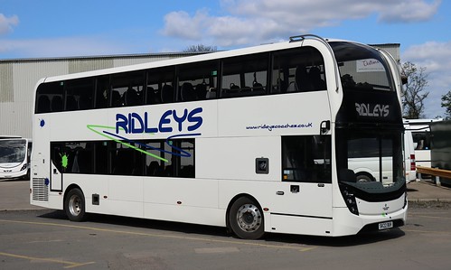 Ridleys Coaches, Leamington Spa SK22 BUH on a private hire with the PSV Circle at Astons Coaches Dep