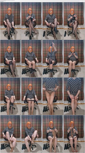 10 Denier Sheer Sheen Black Hold Up Stockings Mini Dress and Ankle Boots (3).mp4_thumbs